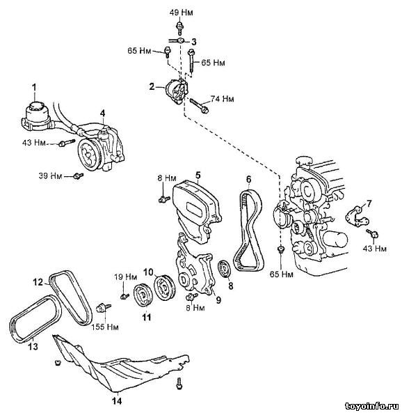 Тойота хайс приводной ремень схема